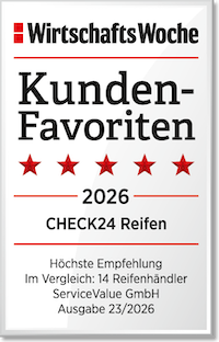 CHECK24 ist Deutschlands Kundenfavorit im Reifenhandel